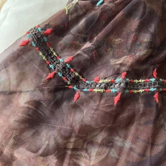 NWT $395 JOHNNY WAS BIYA Nyah Embroidered Mesh Maxi Tank Dress Size S - Picture 10 of 14